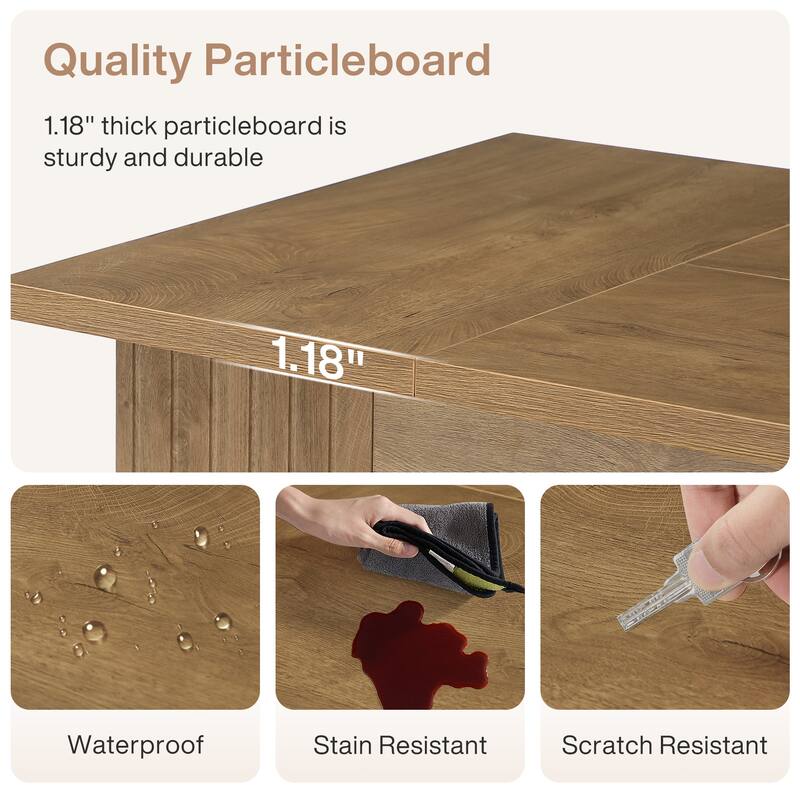 63 Inch Island Table for Kitchen, Kitchen Bar with Dual Side Storage Shelves and Footrest - 62.99" L x 31.5" W x 37.4" H