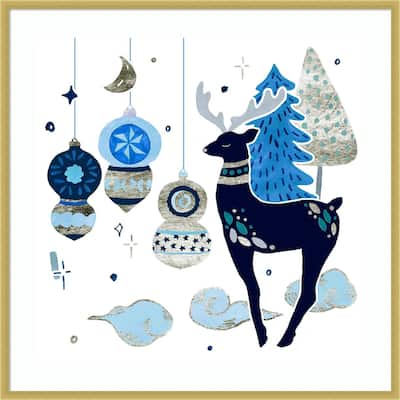 Goodnight Reindeer II by Melissa Wang Wood Framed Wall Art Print
