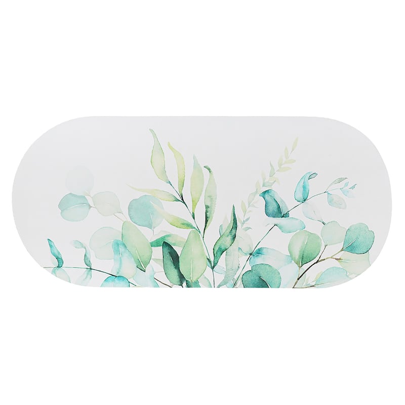 Decorative Runner Bath Mat 40x18 Ultra Absorbent Quick Dry Rug - Eucalyptus Mist