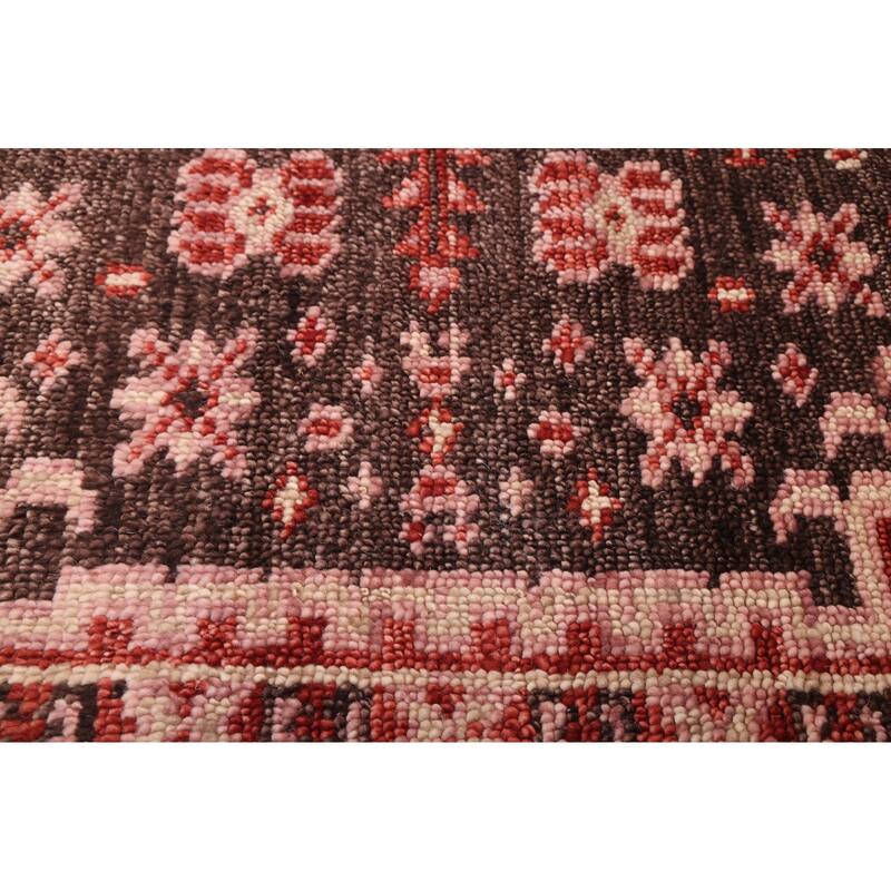 ECARPETGALLERY Hand-knotted Jules Serapi Dark Brown Wool Rug - 5'5 x 7'7