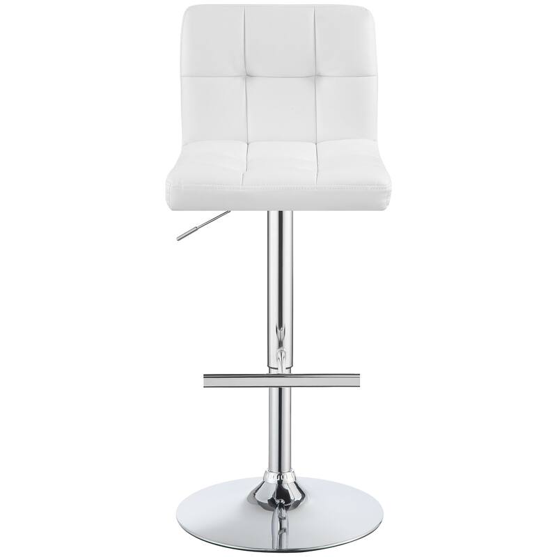 Lenny Upholstered Adjustable Bar Stool Black (Set of 2)