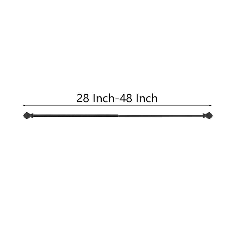 Acroma Streamlined Adjustable Curtain Rod Black
