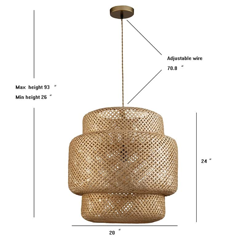 Drusilla Single Light Rattan Pendant Light - 20.9" x 19.7"