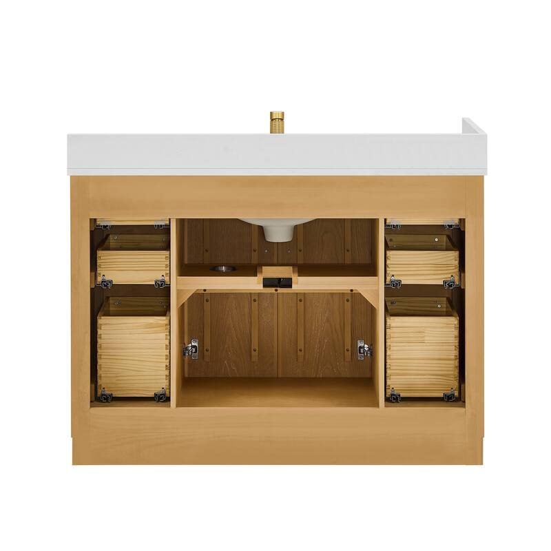 Jakarta Bath Vanity with Quartz Stone Top without Mirror