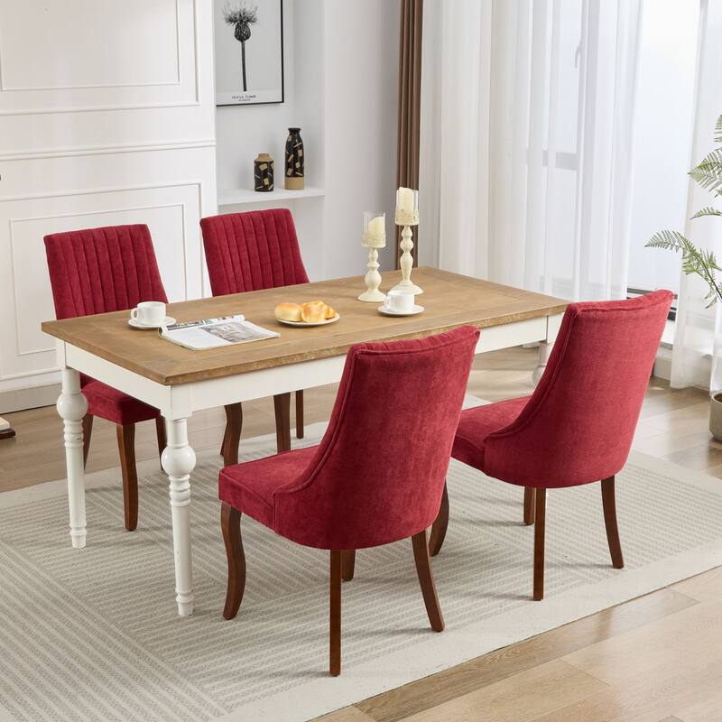 Dining Chairs Set of 2, Upholstered Accent Chair for Dining Room with Solid Wood Legs