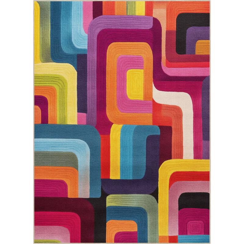 Well Woven Apollo Whispers Modern Abstract Multicolor Low Pile Rug