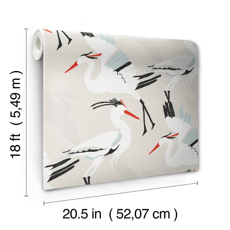 NuWallpaper Coastal Wings Tan Peel and Stick Wallpaper - N/A