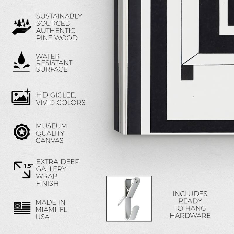 Wynwood Studio Canvas Abstract Minimalist Gate Black and Modern & Contemporary Wall Art Canvas Print