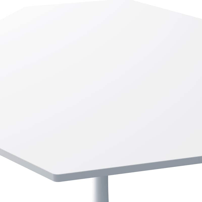 31.50" Modern Octagonal Coffee Table with Metal Base
