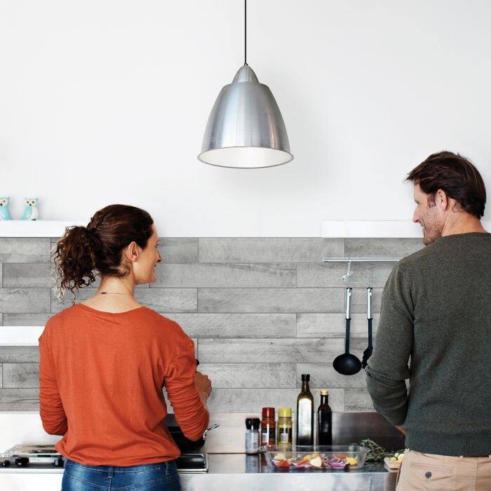 Peel and Stick Backsplash Tile - Smart Tiles Norway Gray Maple XLarge - Kitchen and Bathroom Stick on Tiles