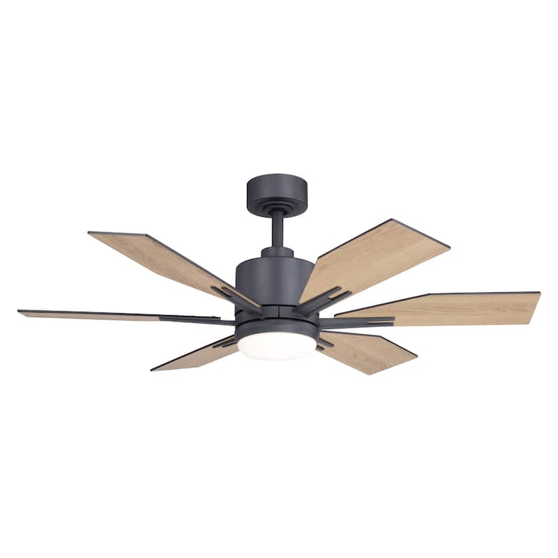 Mayfield Charcoal Black Ceiling Fan with LED Light Kit and Remote - 44-in W x 15.75-in H x 44-in D