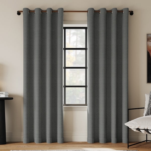 slide 2 of 22, Indigo Road by Egypt Sherrod Sarasi Magnet Closure Total Blackout Grommet 1-Piece Curtain Panel, Single Panel 50" x 84" - Coal
