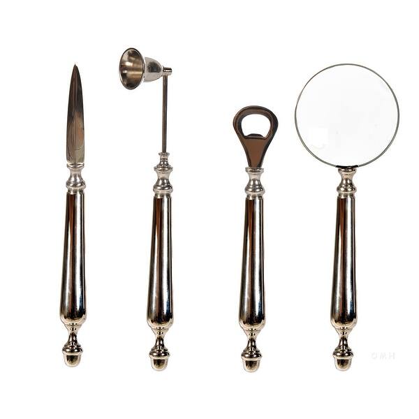 Magnifying glassLetter openerBottle openerand a Candle snuffer