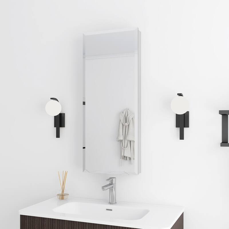 Rectangular Aluminum Medicine Cabinet with Mirror