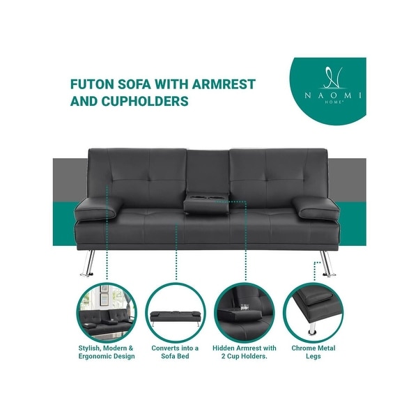 Naomi home futon sofa online bed with armrest