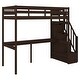 preview thumbnail 8 of 24, Twin Loft Bed with Desk & Storage Staircase, Espresso
