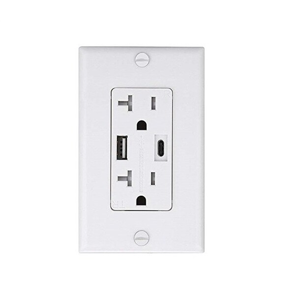 4.0A High Speed USB A/USB C Receptacle 20A Tamper Resistant Receptacle 10 PACK 