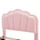 preview thumbnail 9 of 16, Twin Size Flower-Shaped Upholstered Bed with Adjustable Headboard and LED Lighting