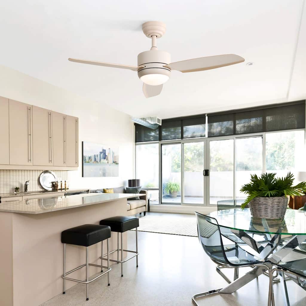 Modern Ceiling Fan Light with 3 Blades and Remote Control, DC Silent Motor for Bedroom and Lounge Area
