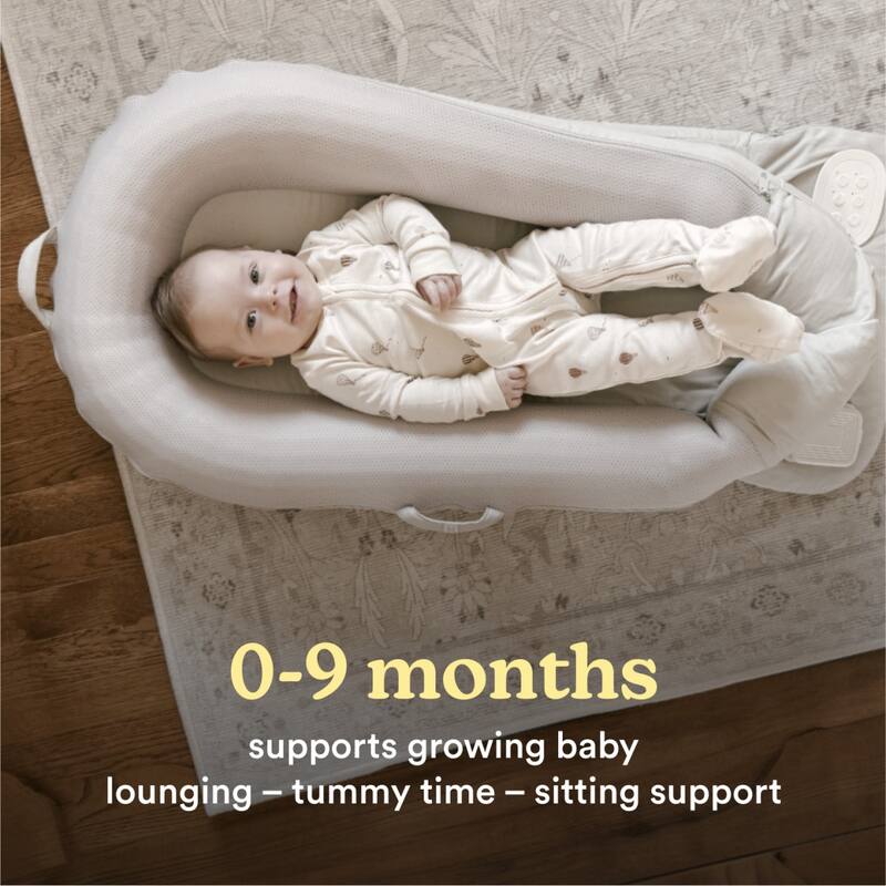 Homedics 3‑in‑1 Calming Cushion Lounger with Vibration & Soothing Sounds - Grey (MYB‑L100‑GY)