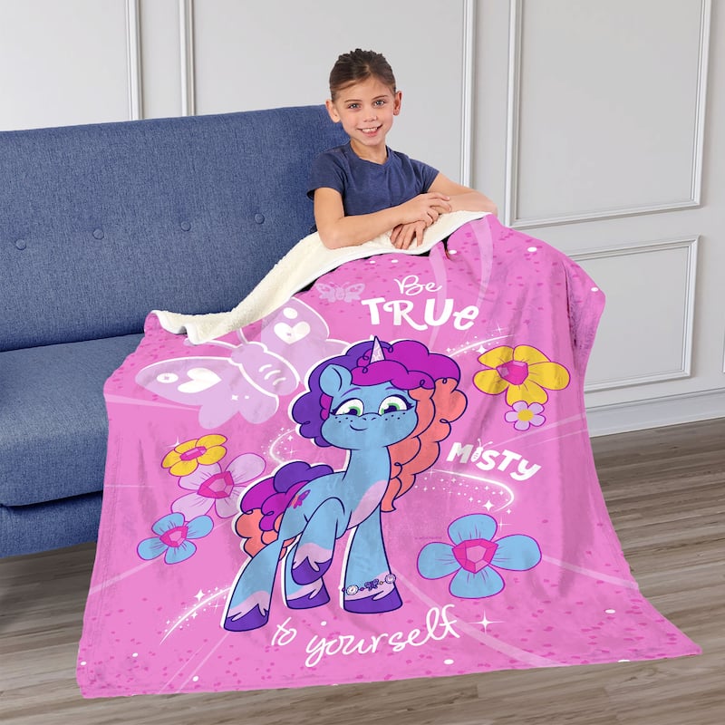 Hasbro My Little Pony Silk Touch Sherpa Throw Blanket