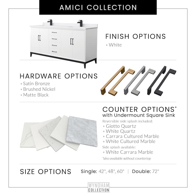 Wyndham Collection WCH818172D-CMUNS-MXX Amici 72" Free Standing Double