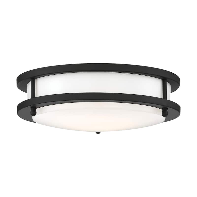 Glamour LED 10 inch Flush Mount Fixture Black Finish CCT Selectable 3K/4K/5K - Matte Black