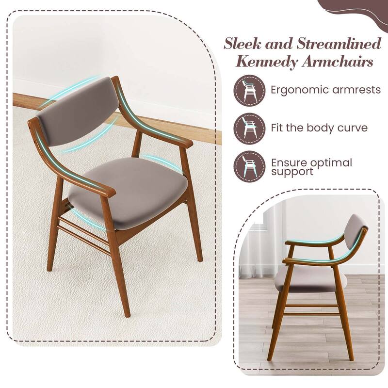 Costway PU Leather Dining Chair Set of 2 with Padded Seat & Back - See Details