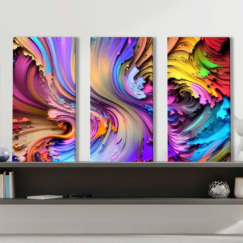 "Constructed Dreams X" by Nikita Mann 3 Piece Set on Canvas