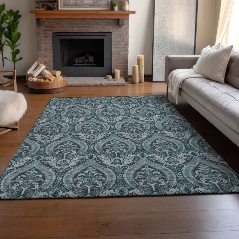 Premium Washable Super Soft Traditional Damask Mayfield Rug