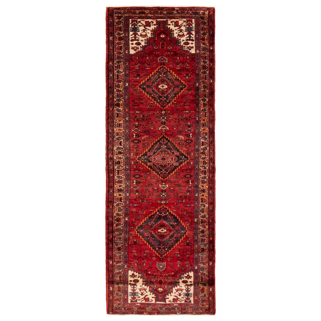 ECARPETGALLERY Hand-knotted Anadol Red Wool Rug - 3'7 x 9'9