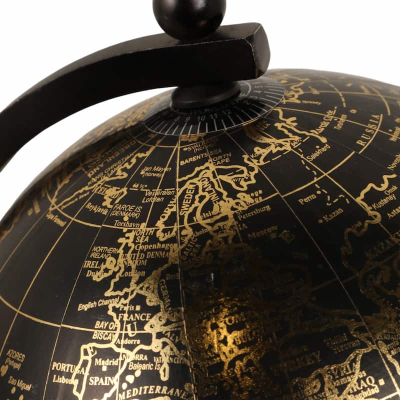 Modern Globe Sculpture with Unique Metal Stand for Home Decor