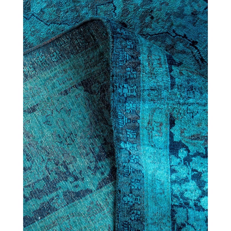 Fine Vibrance, One-of-a-Kind Hand-Knotted Area Rug - Blue, 6' 1" x 6' 2" - 6' 1" x 6' 2"