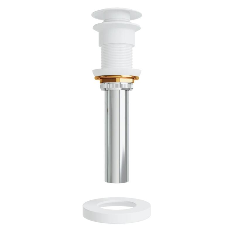 VIGO 1.75" W Vessel Bathroom Sink Pop-up Drain and Mounting Ring in Matte White