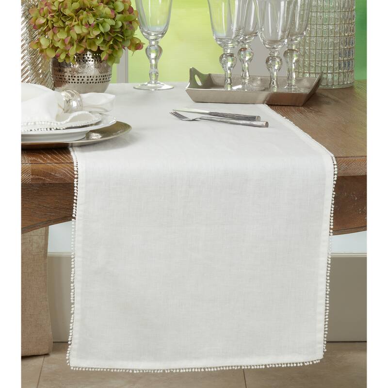 Table Runner With Pom Pom Design