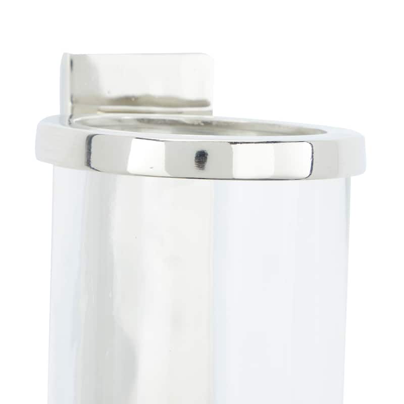 Contemporary Metal and Glass Wall Sconce in Silver, Gunmetal, or Gold - 5 x 7 x 16