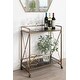 preview thumbnail 1 of 13, Kate and Laurel Blex 2-Shelf Glass and Metal Rolling Bar Cart