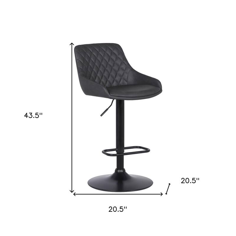 24" Modern Adjustable Height Bar Stool with Comfortable Foam Seat Swivel and Metal Frame - 43.5"H x 20.5"W x 20.5"D