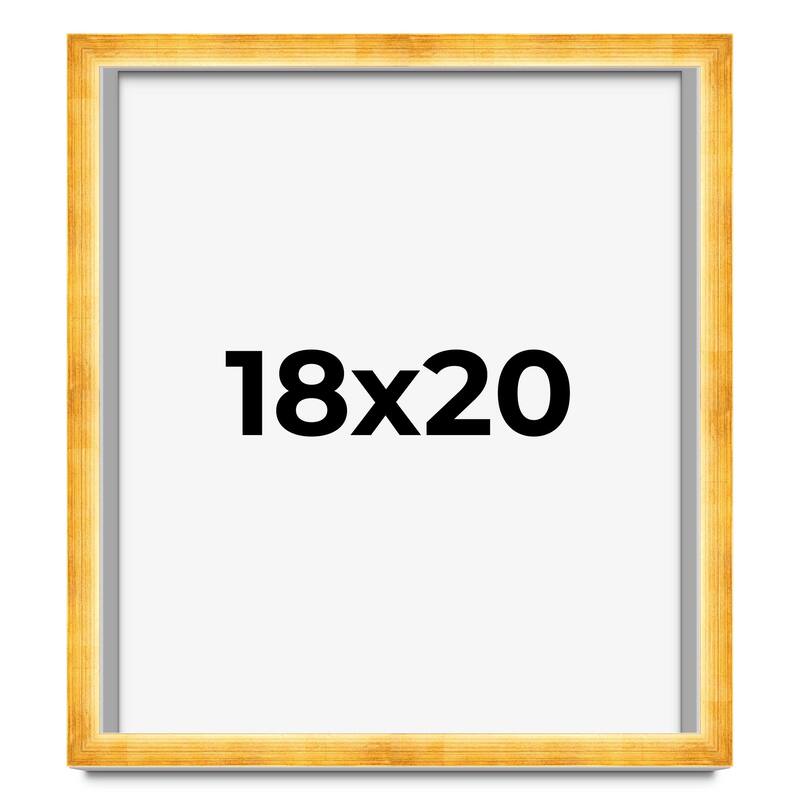 18x20 Shadow Box Frame Gold | 1.625 Inches Deep Real Wood Traditional