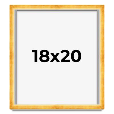 18x20 Shadow Box Frame Gold | 1.625 Inches Deep Real Wood Traditional