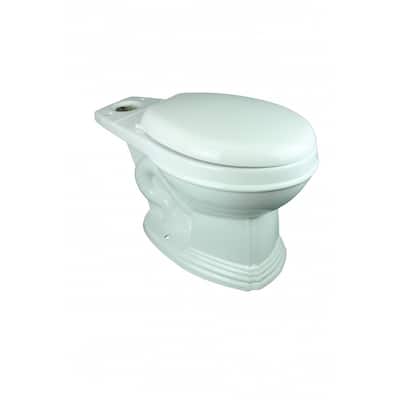 White Porcelain Round Toilet Bowl Part Only Sheffield with Plastic Slow Close No slam Seat and No Slip Bumper Renovators Supply