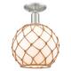 Option Brushed Satin Nickel / White Glass with Brown Rope