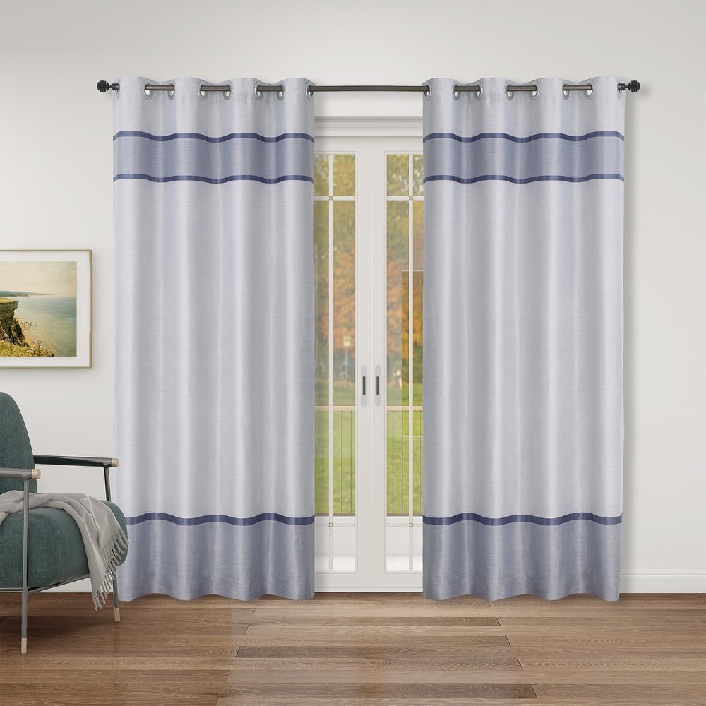 Glow's Avenue Striped Curtain Panel Polyester - Set of 2