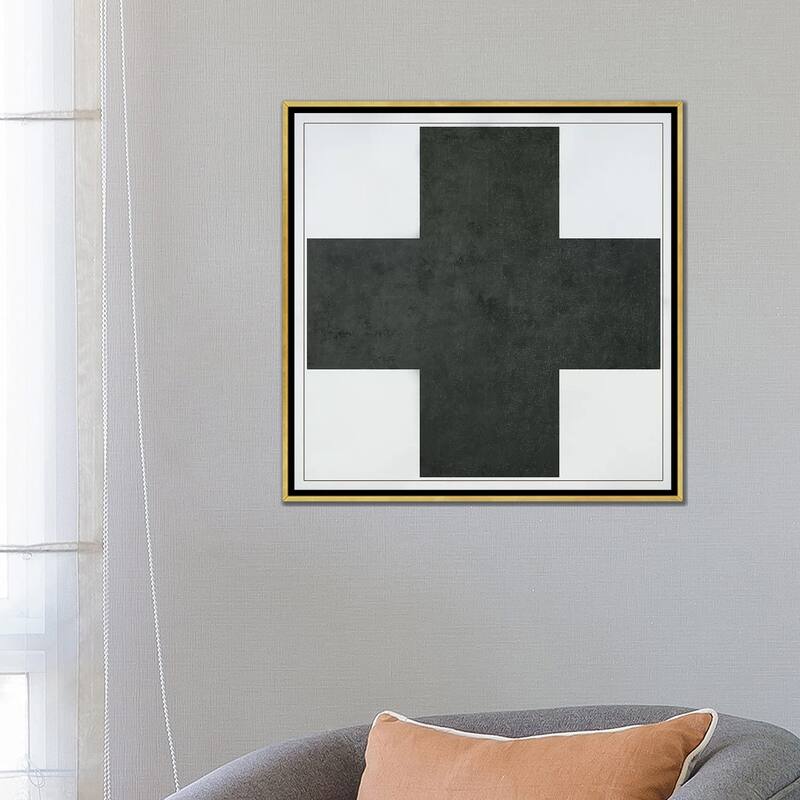 iCanvas "Black Cross, c.1923 " by Kazimir Severinovich Malevich Framed Canvas Print