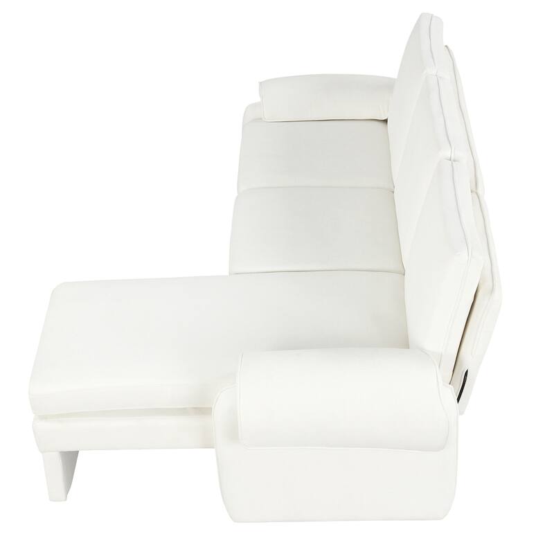 94.1" Chenille L-Shaped Futon Sofa with Adjustable Backrest & Reversible Chaise