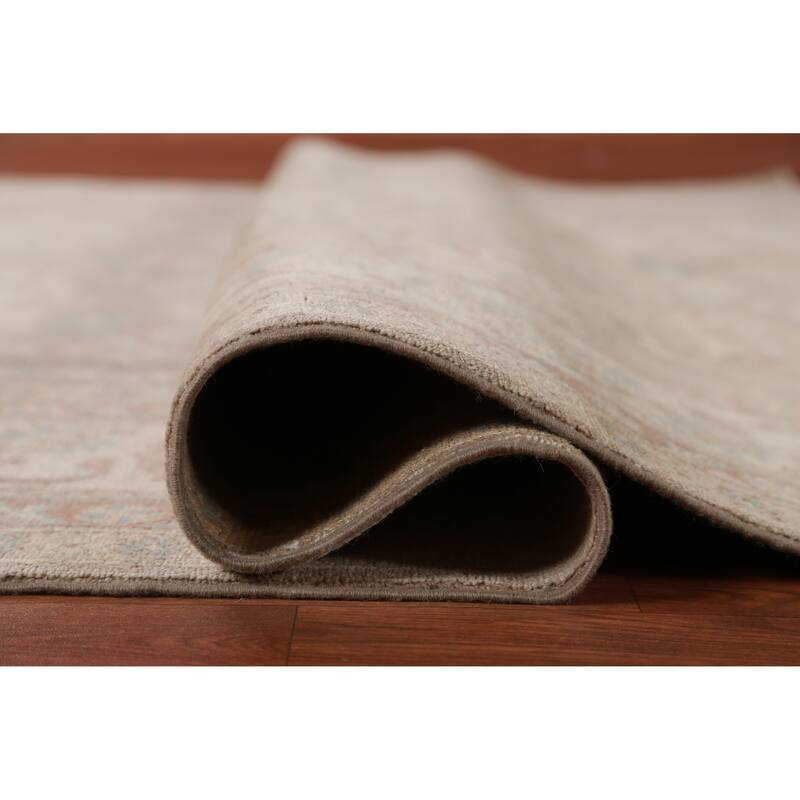 Hand Knotted Oriental 100% Wool Carpet Transitional Floral Beige & Ivories Oushak Area Rug - 9' 9'' X 8' 0''