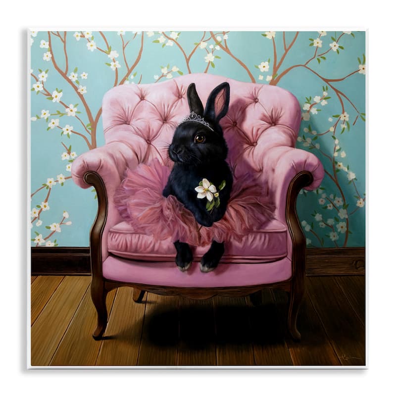 Stupell Girlie Rabbit in Tutu Wall Plaque Art Design By Lucia Heffernan - 12 x 12