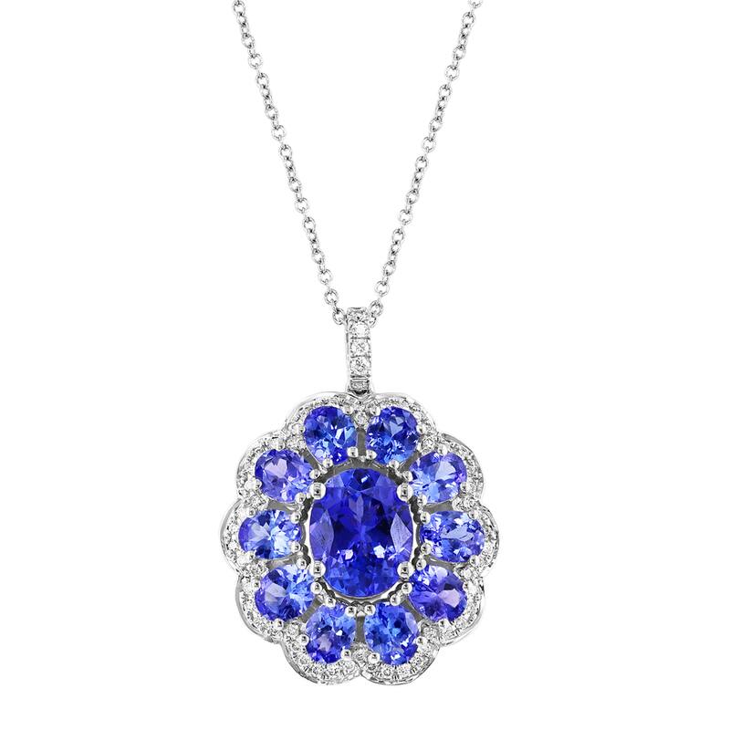 EFFY 14K Gold Diamond,Tanzanite Pendant Necklace