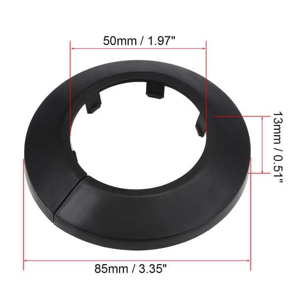 5051mm Pipe Cover Decoration PP Plastic Water Pipe Escutcheon Black
