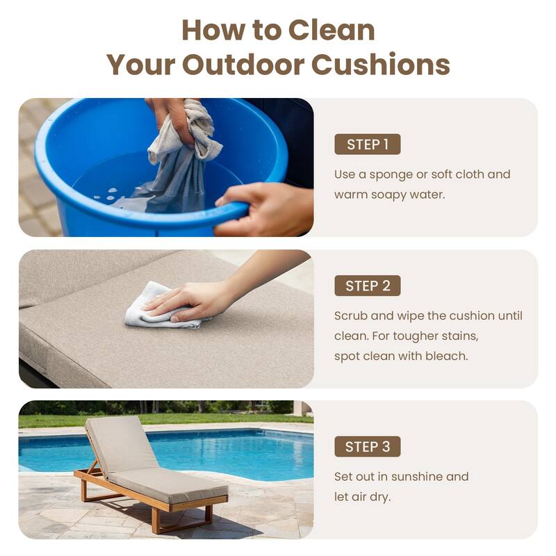 22.4 in W x 71.9 in L x 3.5 in Thickness Outdoor Chaise Lounge Replacement Cushion